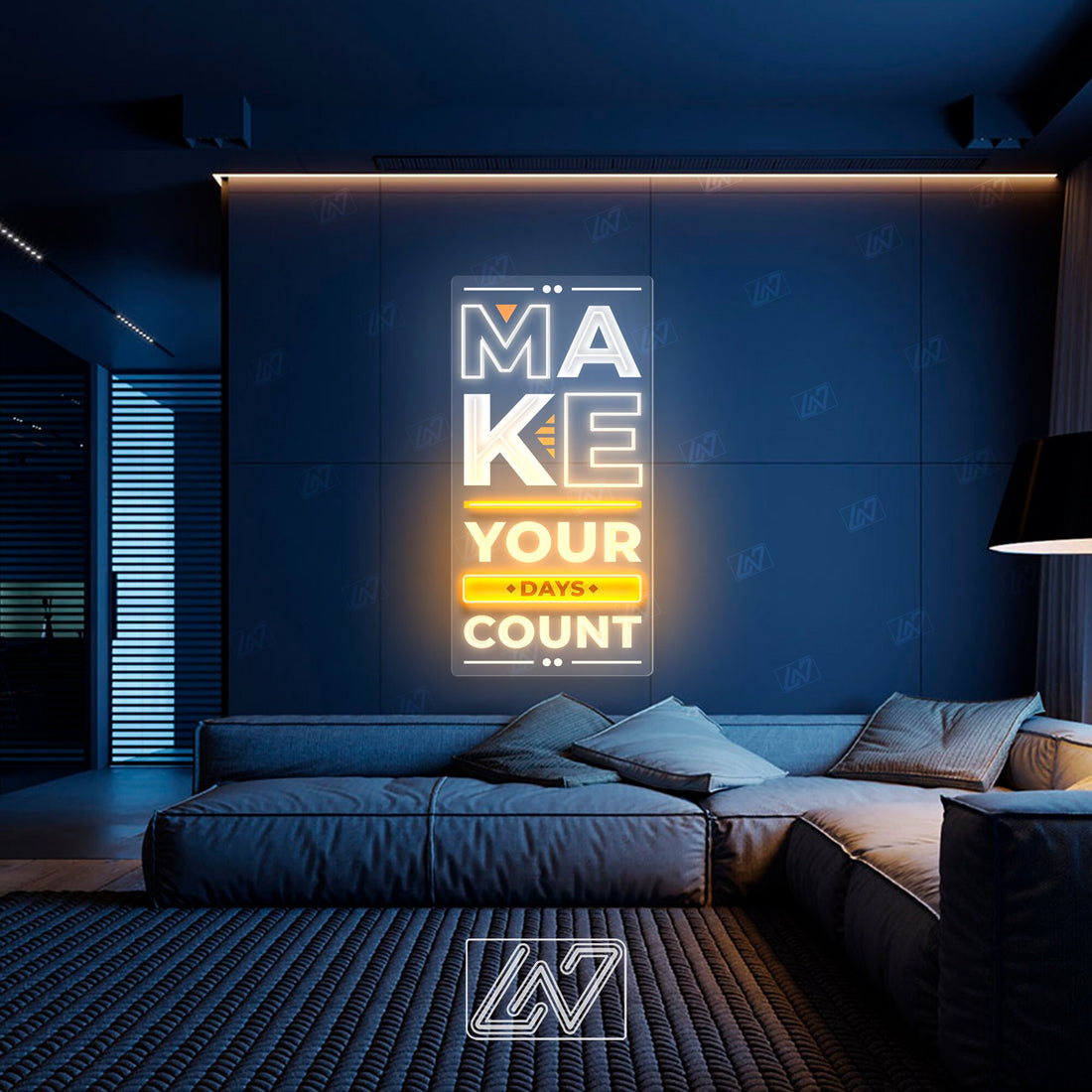 Make Your Days Count - LED Neon Sing with UV Print, Inspiration Neon Sign, Neon Sign Bedroom, Motivation Quote Led Sign