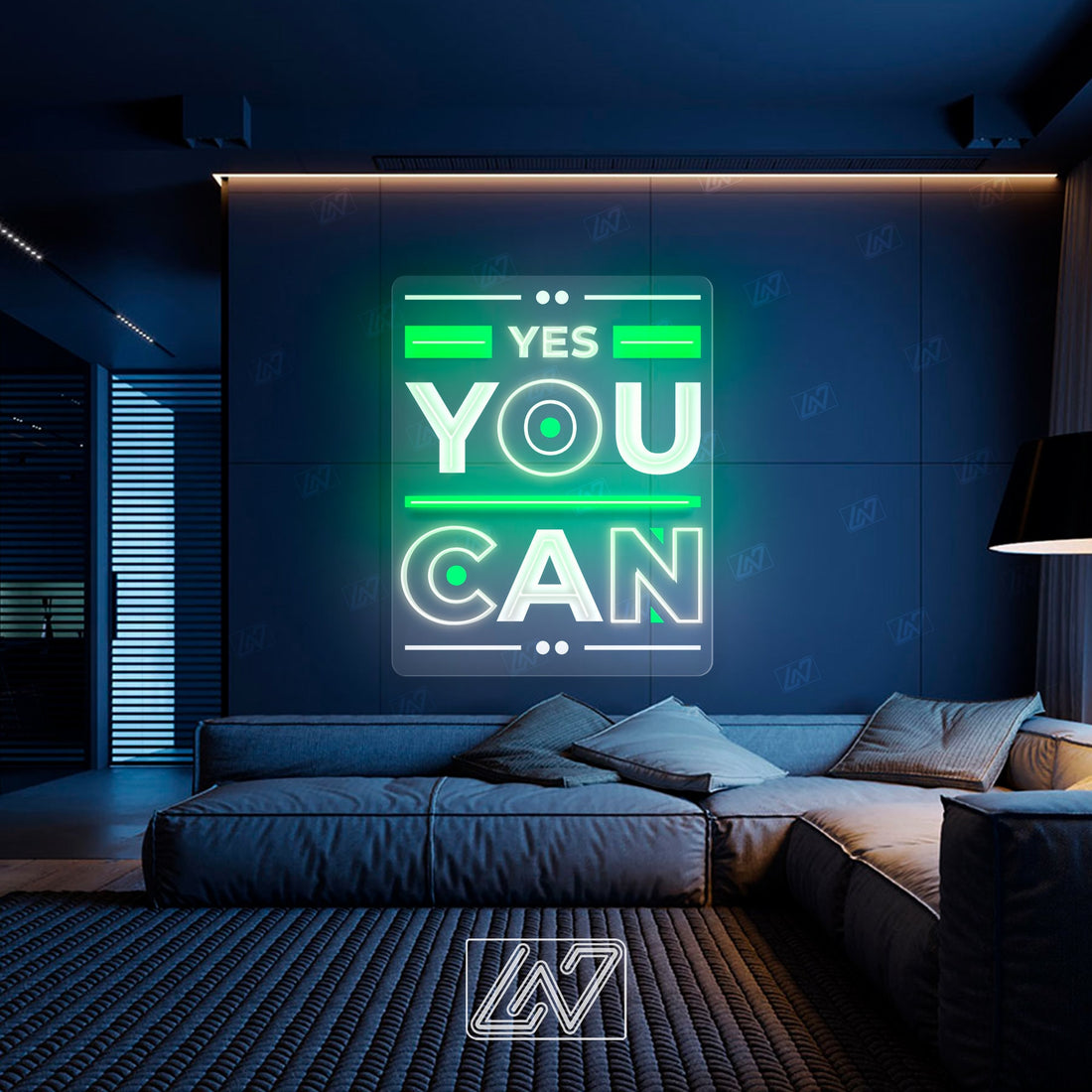 Yes You Can - LED Neon Sing with UV Print, Inspiration Neon Sign, Neon Sign Bedroom, Motivation Quote Led Sign