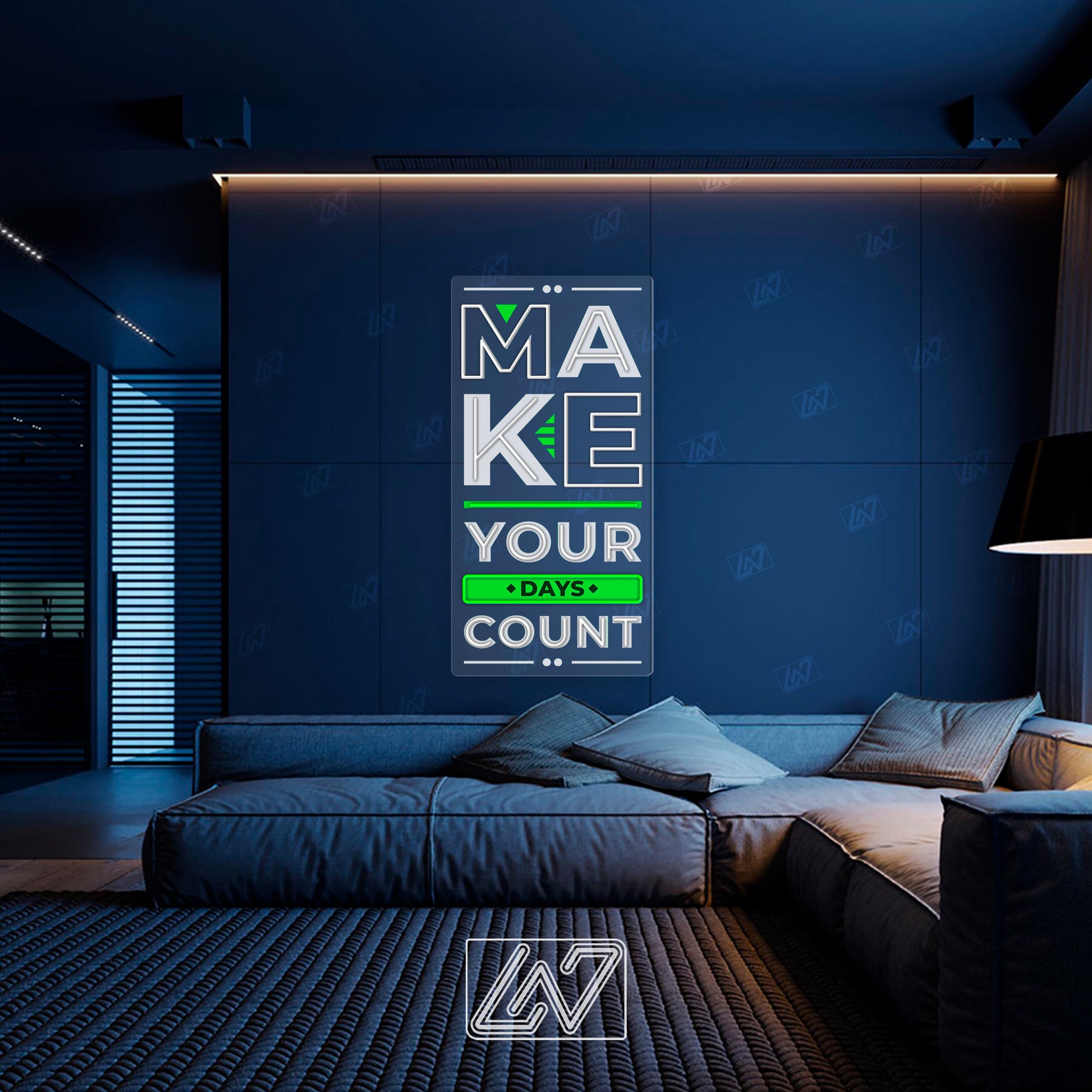 Make Your Days Count - LED Neon Sing with UV Print, Inspiration Neon Sign, Neon Sign Bedroom, Motivation Quote Led Sign