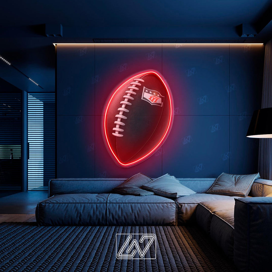 NFL Ball - LED Neon Sign with UV Print, American Football Sign, Motivation Neon Sign,