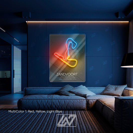 Zandvoort Circuit - LED Neon Sign , Sport Interior Decor, Open-Wheel Car Neon Lights, Car Bedroom Neon Sign, Grand Prix circuit