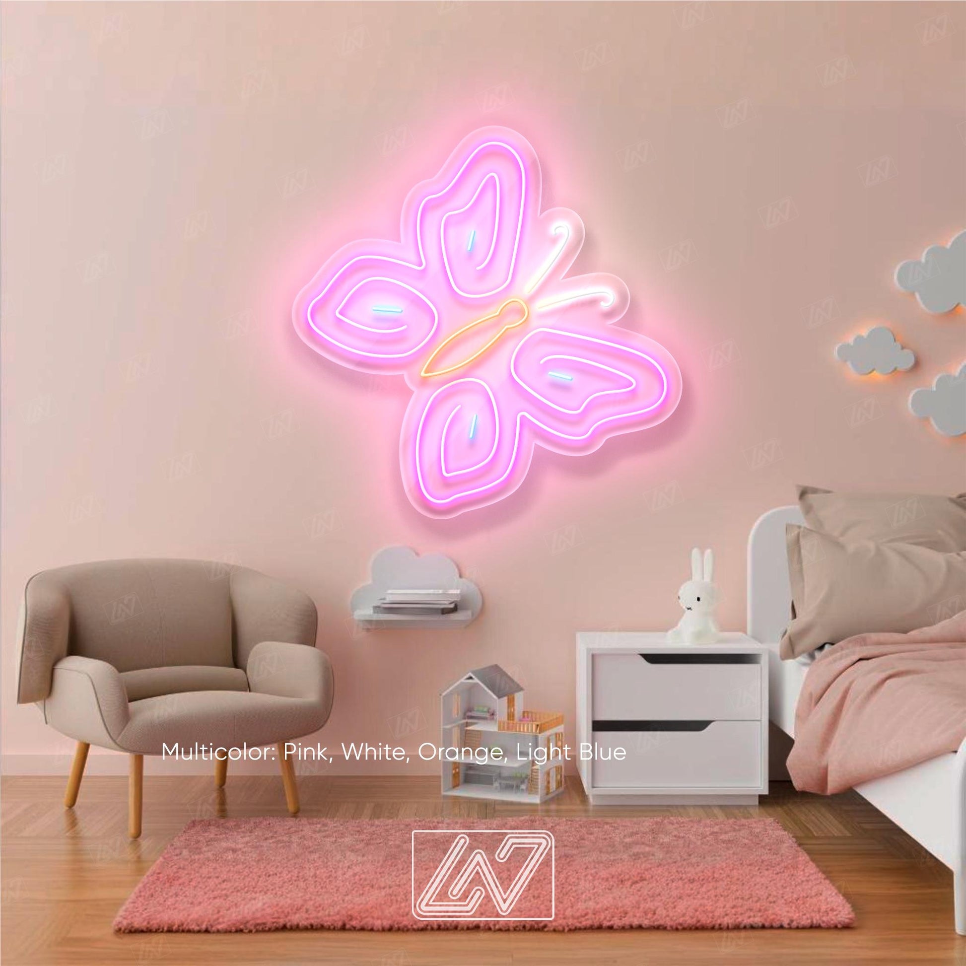 Butterfly - Neon Fairytale in Your Room! Original Decor for a Child's Room. Neon Sign for Playful Minds. Children's paradise comes alive!