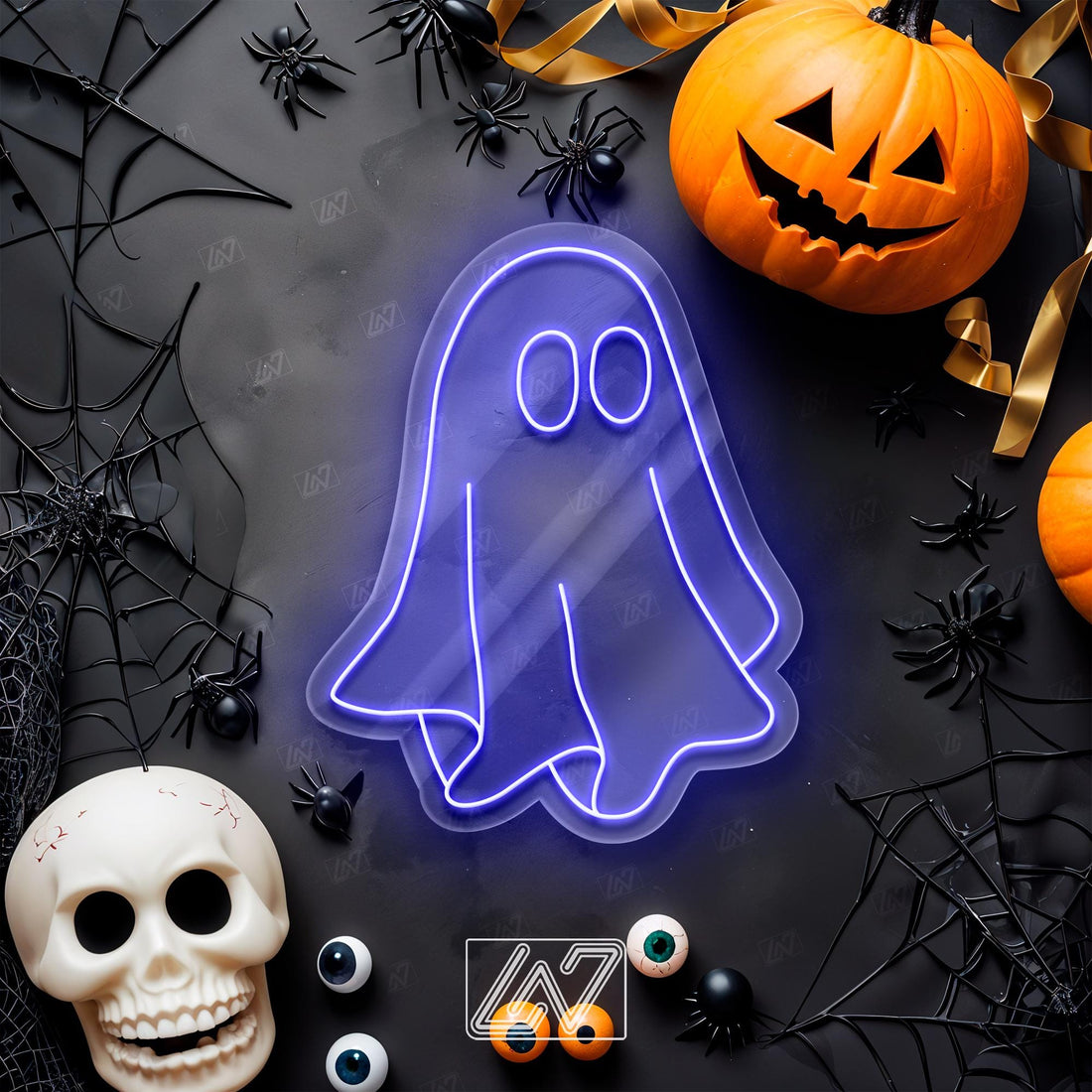 Ghost - LED Neon Sign, Spooky Halloween, Custom Neon Sign, Cute Ghost Sign, Spooky LED Sign, Ghost Wall Sign, Halloween Wall Decor