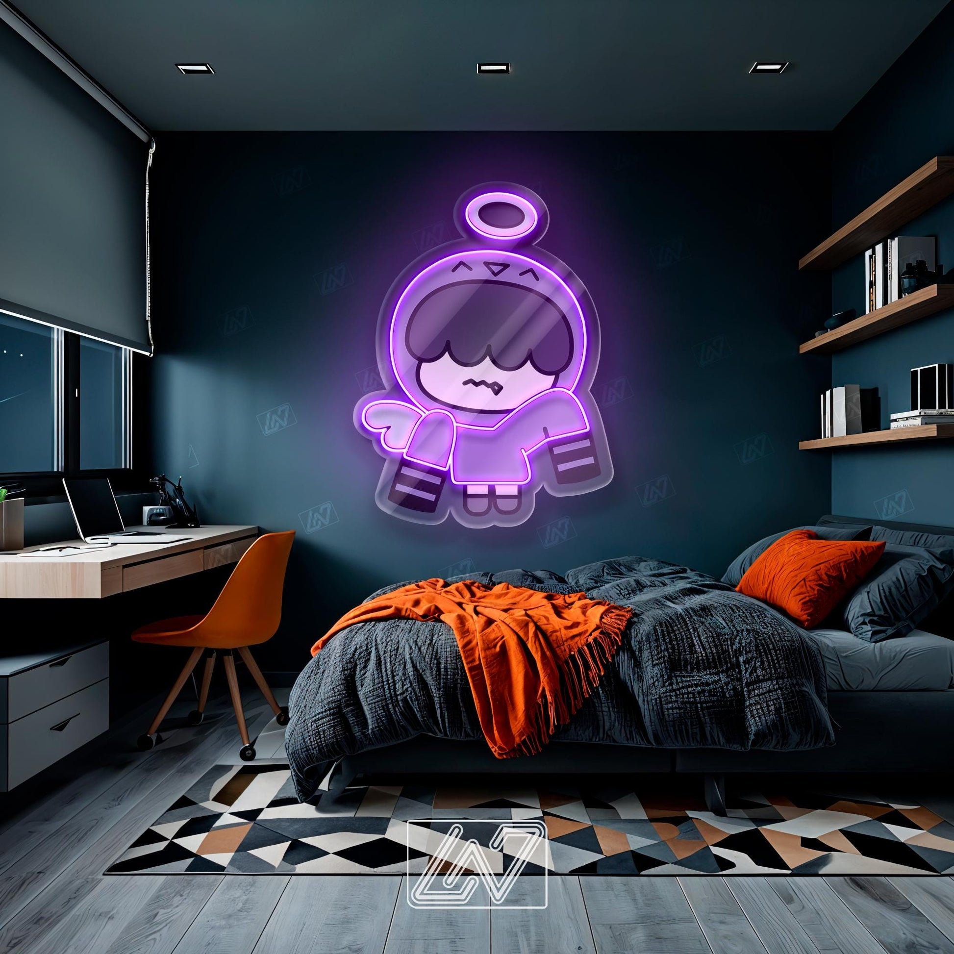 Boyband Character - LED Neon Music Sign with UV Print, Cartoon Character, Game Room Light, Personalized Gifts, Korean Neon Sign