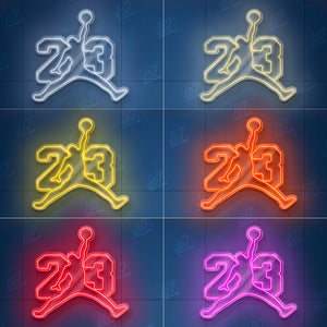 Jordan 23 - LED Neon Sign, Tennis Player Wall Decor, Sport Led Neon Sign, Decor for Kids Room, Sport Signs