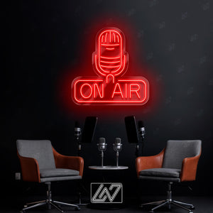 Podcast On Air Neon Sign – LED Light for Studio, Custom Recording Room Decor, Live Streaming Sign