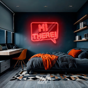 Hi There - LED Neon Sign, Vibe Neon Sign, Inspiration Neon Sign, Neon Sign Bedroom, Funny Neon Sign, Inspiration Quote Led Sign