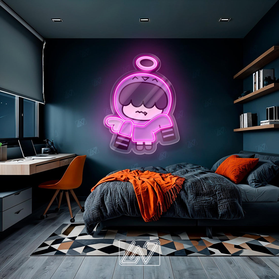 Boyband Character - LED Neon Music Sign with UV Print, Cartoon Character, Game Room Light, Personalized Gifts, Korean Neon Sign