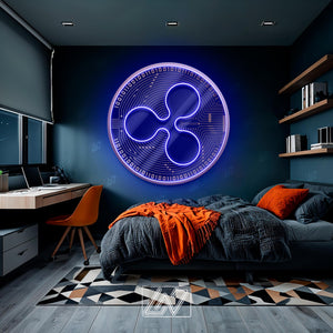 Ripple XRP - LED Neon Sign with UV Print, Bedroom neon sign, Crypto neon sign, Neon Lights, Crypto