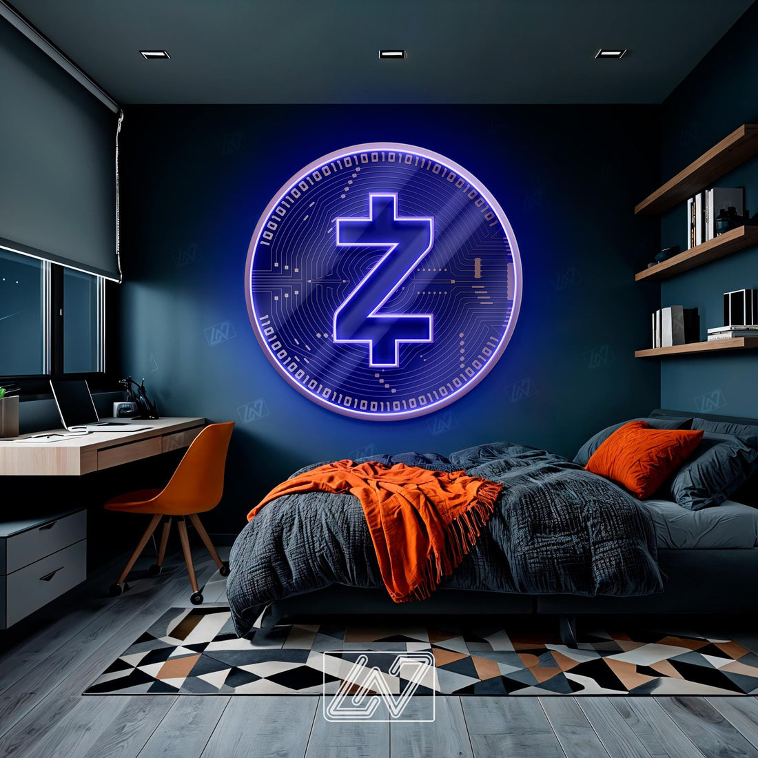 Zcash Zec - LED Neon Sign with UV Print, Bedroom neon sign, Crypto neon sign, Neon Lights, Crypto