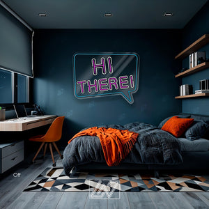 Hi There - LED Neon Sign, Vibe Neon Sign, Inspiration Neon Sign, Neon Sign Bedroom, Funny Neon Sign, Inspiration Quote Led Sign