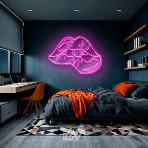 Sexy Lip - LED Neon Sign, Wall Decor, Wall Sign, Neon Lights, Kiss Lips Neon Light, Kiss Neon Sign, Lips Neon Sign