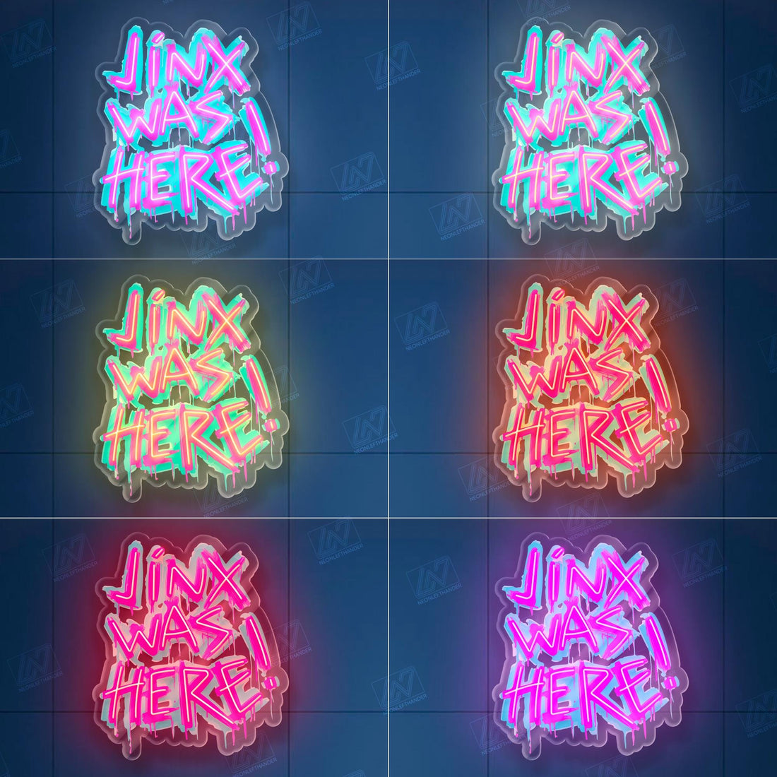 Jinx Was Here - LED Neon Anime Sign with UV Print, Cartoon Character, Game Room Light, Personalized Gifts, Japanese Neon Sign