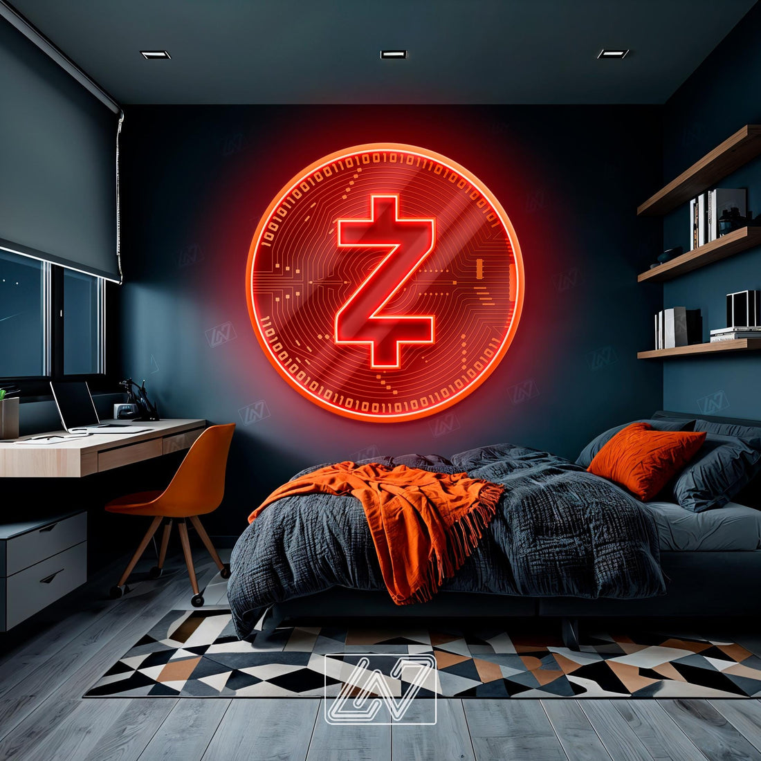 Zcash Zec - LED Neon Sign with UV Print, Bedroom neon sign, Crypto neon sign, Neon Lights, Crypto