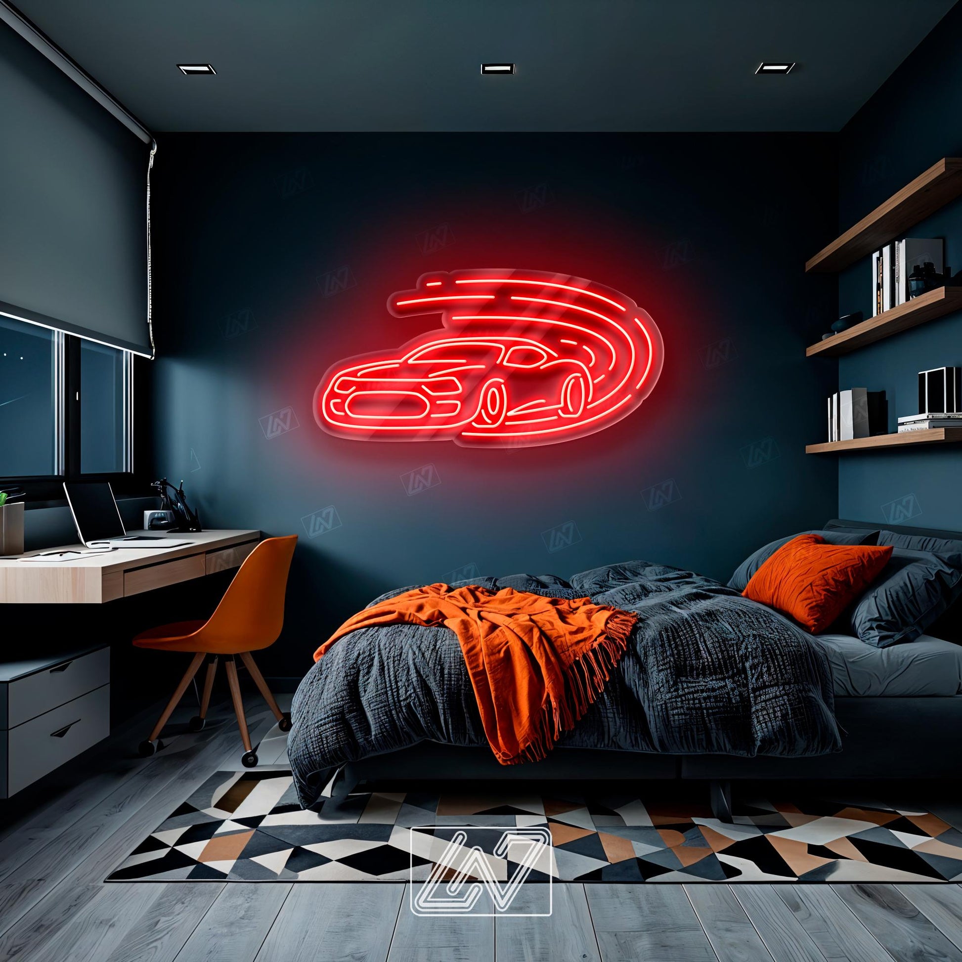 Fast Car - LED Neon Sign , Sport Interior Decor, Open-Wheel Car Neon Lights, Car Bedroom Neon Sign, Neon Sign Wall Decor