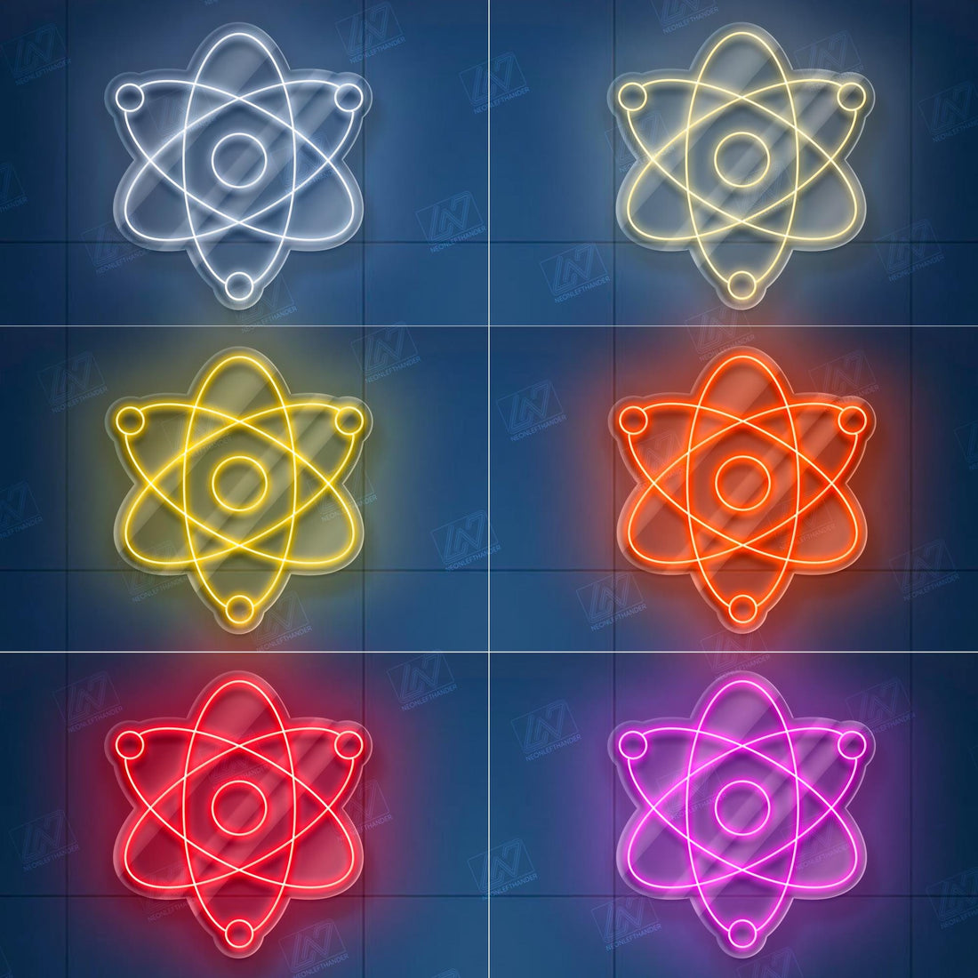 Atom - LED Neon Sign Science Light for Room Decor, Customizable for Labs & Science Enthusiasts,Science-Inspired Decor for Labs, or Offices