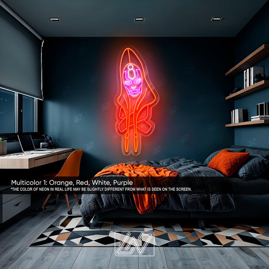 Mother Talzin neon sign in multicolor for fans of fantasy and pop culture.