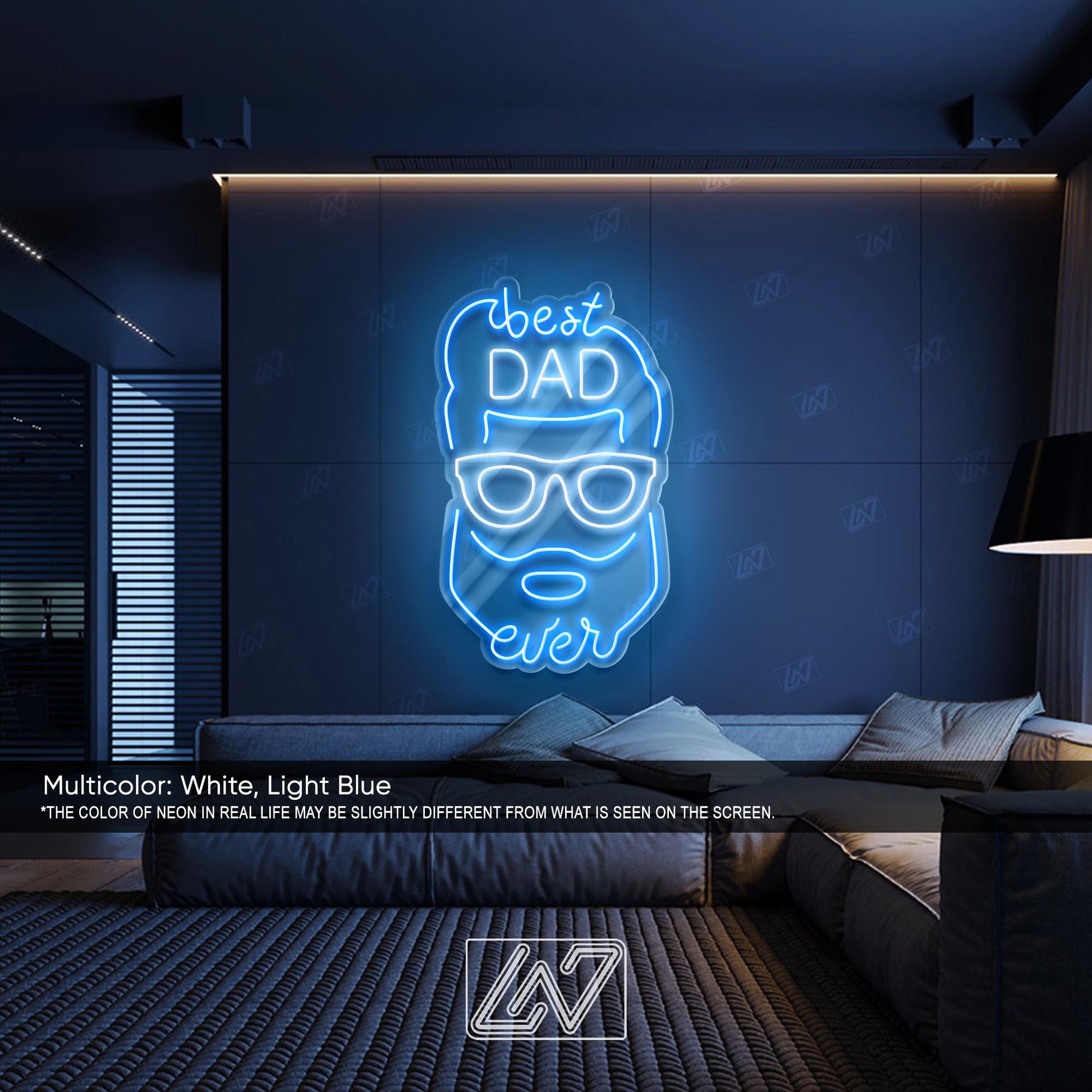 Best Dad Ever - LED Neon Sign, LED Gift for Fathers, Man Cave & Home Decor, Perfect Father's Day Gift, Dad Room Decor, Gift for Dad