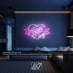 Mom Day - LED Neon Sign, LED Gift for Mom , Party & Home Decor, Perfect Mother's Day Gift, Mom Room Decor, Gift for Mother