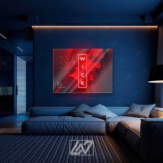 John Wick neon sign perfect for movie fans and stylish home decor.