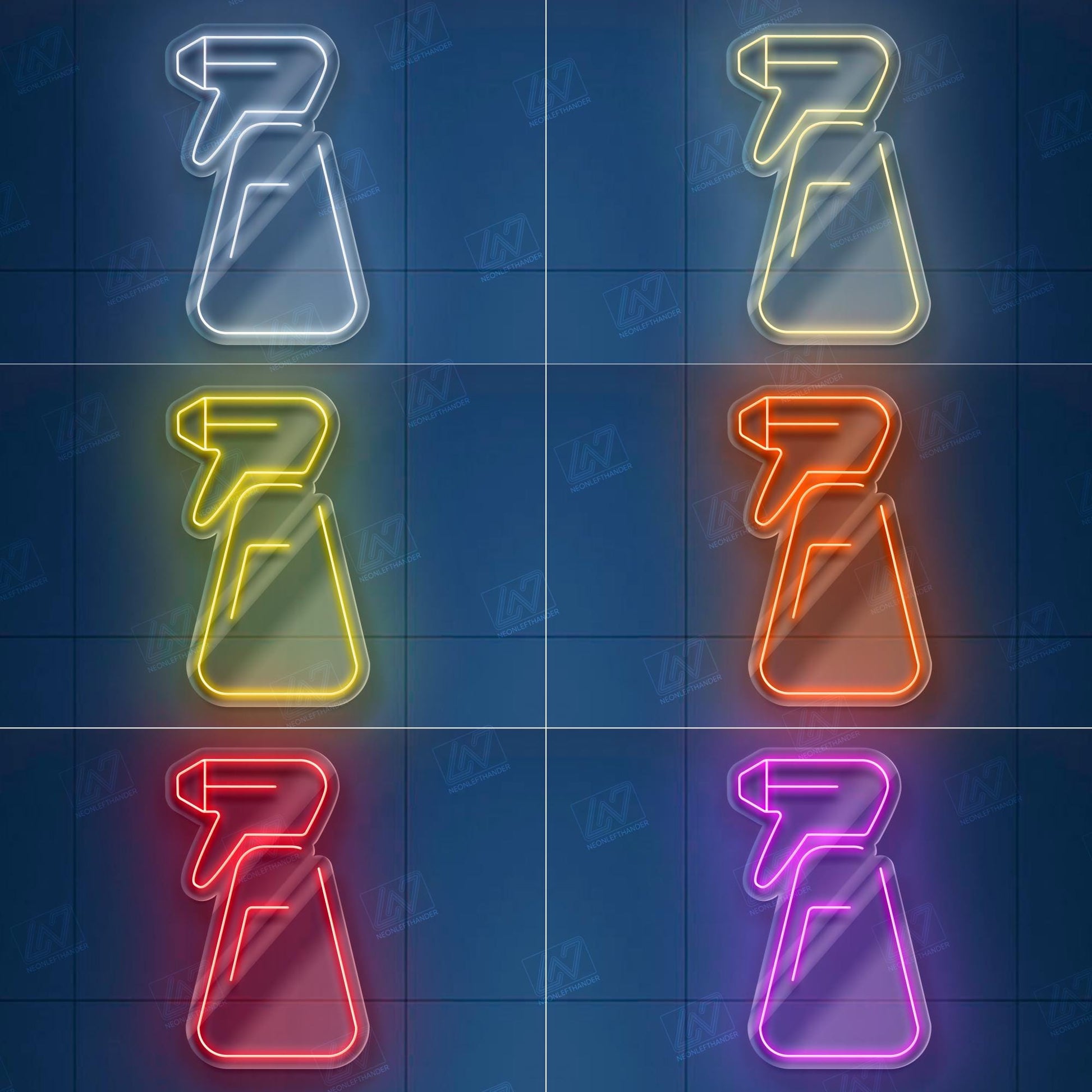 Water Spray - LED Neon Sign, Decor for Barbershop, Hair Salon, Grooming Studio, Scissors Neon Sign Custom, Hair Beauty Salon, Haircutter
