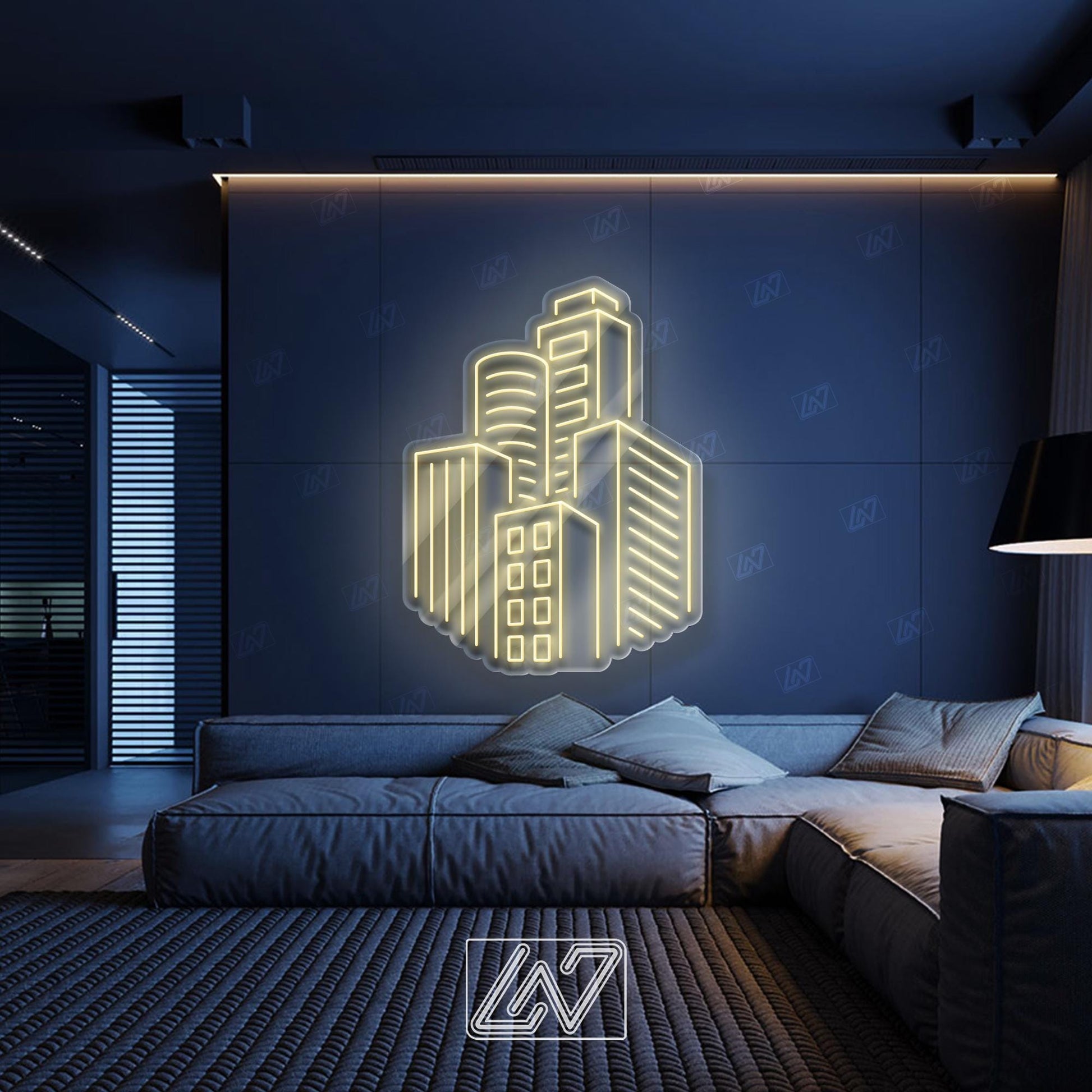City Skyscrapers - LED Neon Sign, Modern Urban Skyline Light, Futuristic Cityscape Wall Art, Vibrant Downtown Decor, Aesthetic Night City