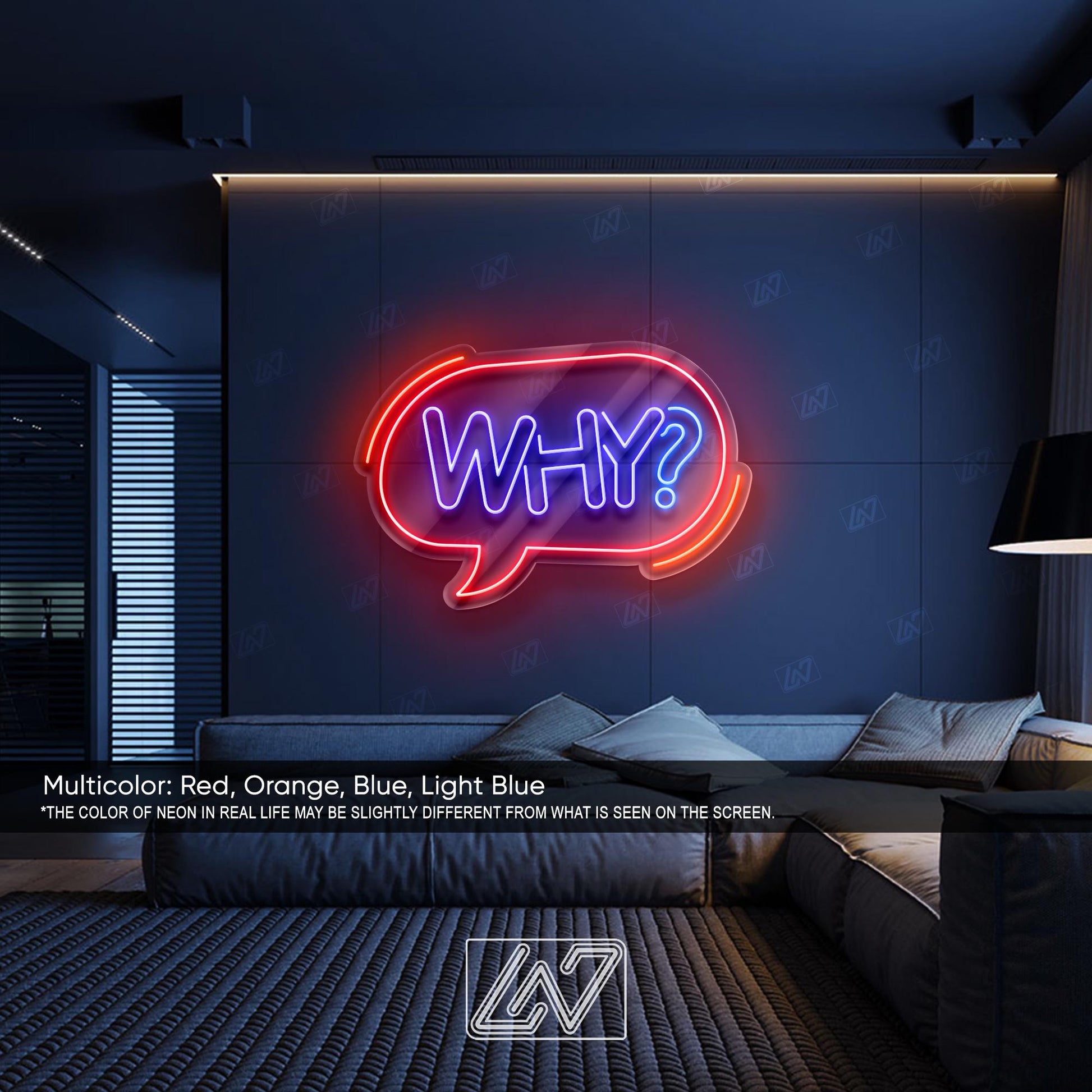 What?- LED Neon Sign, Aesthetic LED Wall Light, Cool Expression Neon Art, Gamer Room Decor, Fun Pop Art Sign, Vibrant Wow Wall Decor