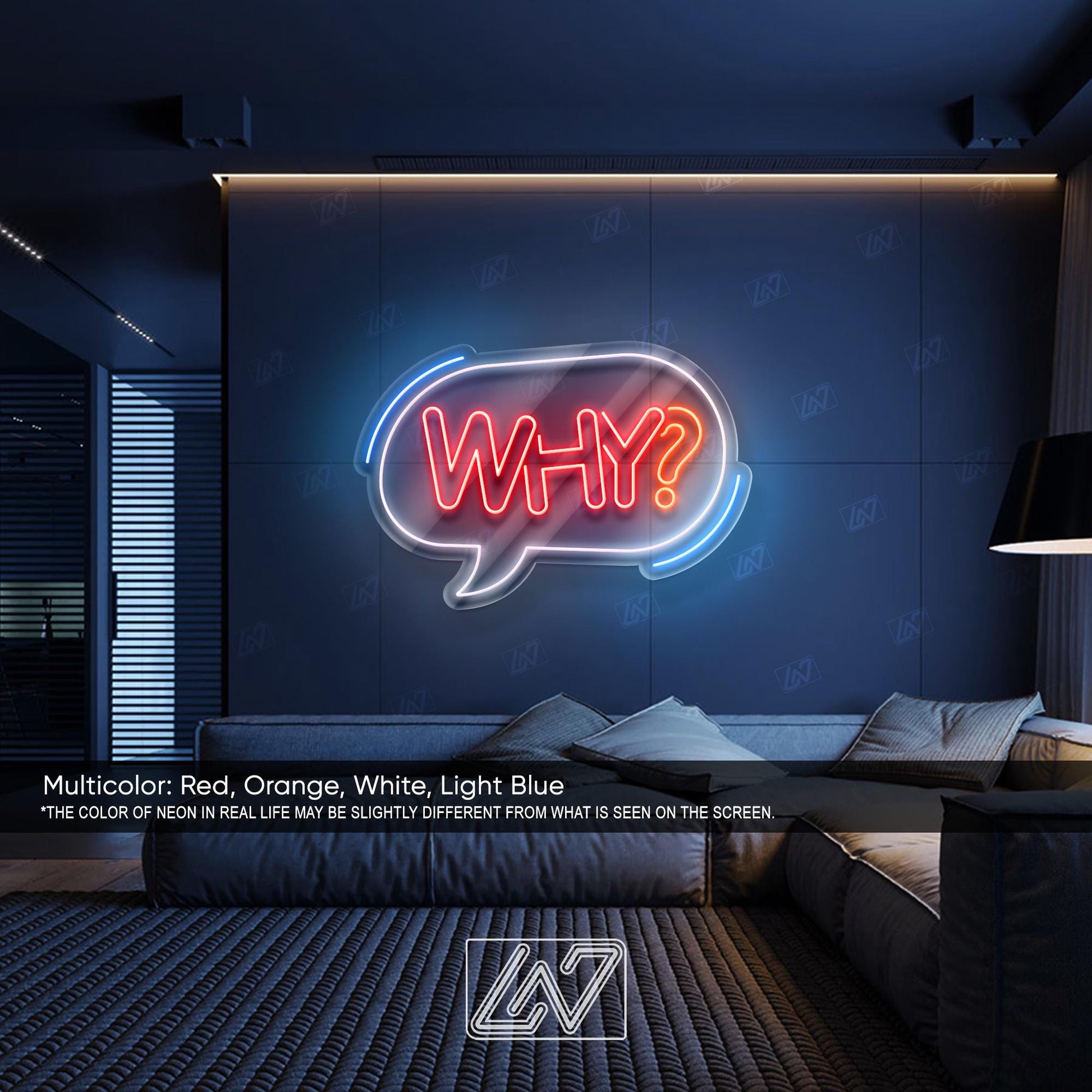 What?- LED Neon Sign, Aesthetic LED Wall Light, Cool Expression Neon Art, Gamer Room Decor, Fun Pop Art Sign, Vibrant Wow Wall Decor
