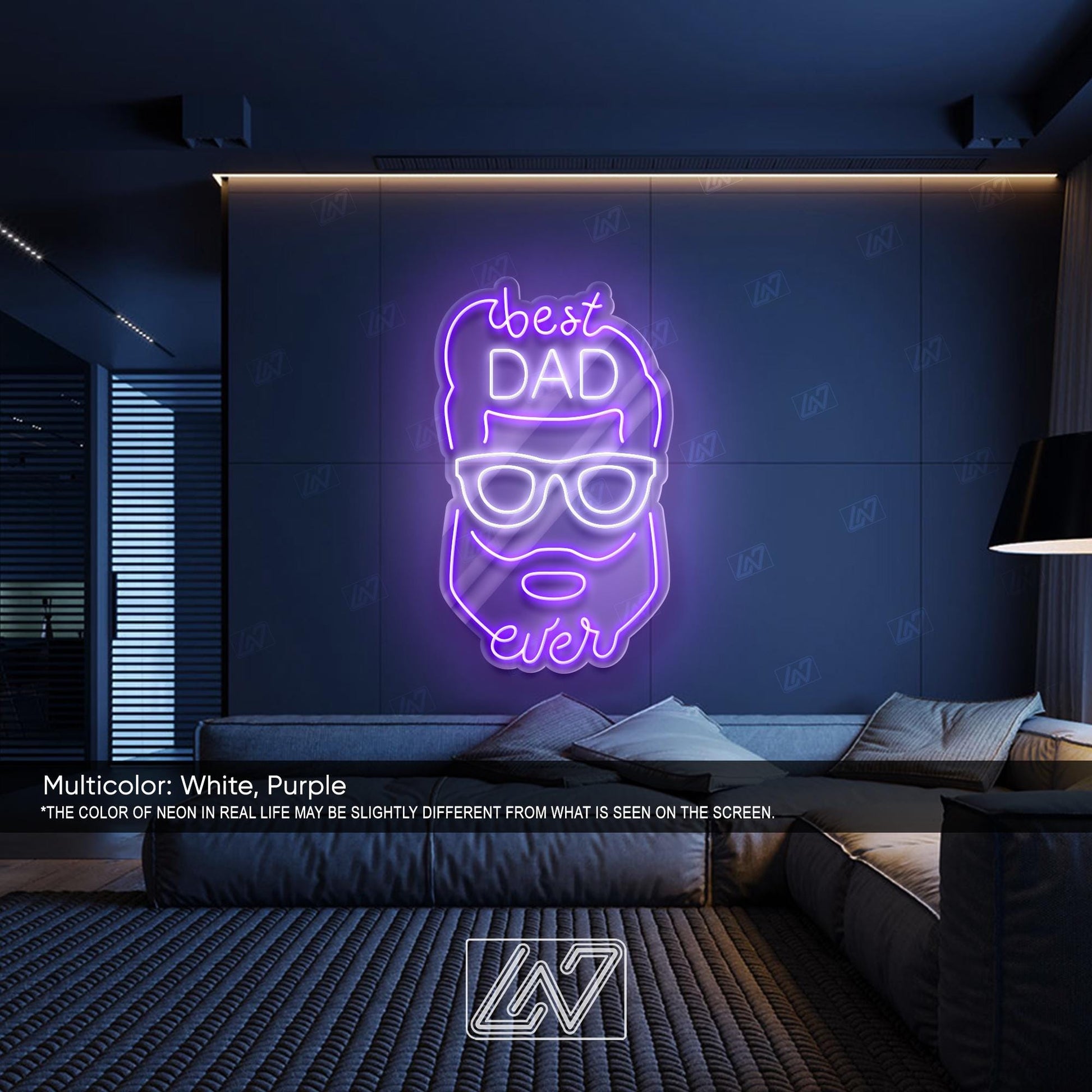 Best Dad Ever - LED Neon Sign, LED Gift for Fathers, Man Cave & Home Decor, Perfect Father's Day Gift, Dad Room Decor, Gift for Dad