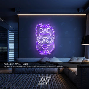 Best Dad Ever - LED Neon Sign, LED Gift for Fathers, Man Cave & Home Decor, Perfect Father's Day Gift, Dad Room Decor, Gift for Dad