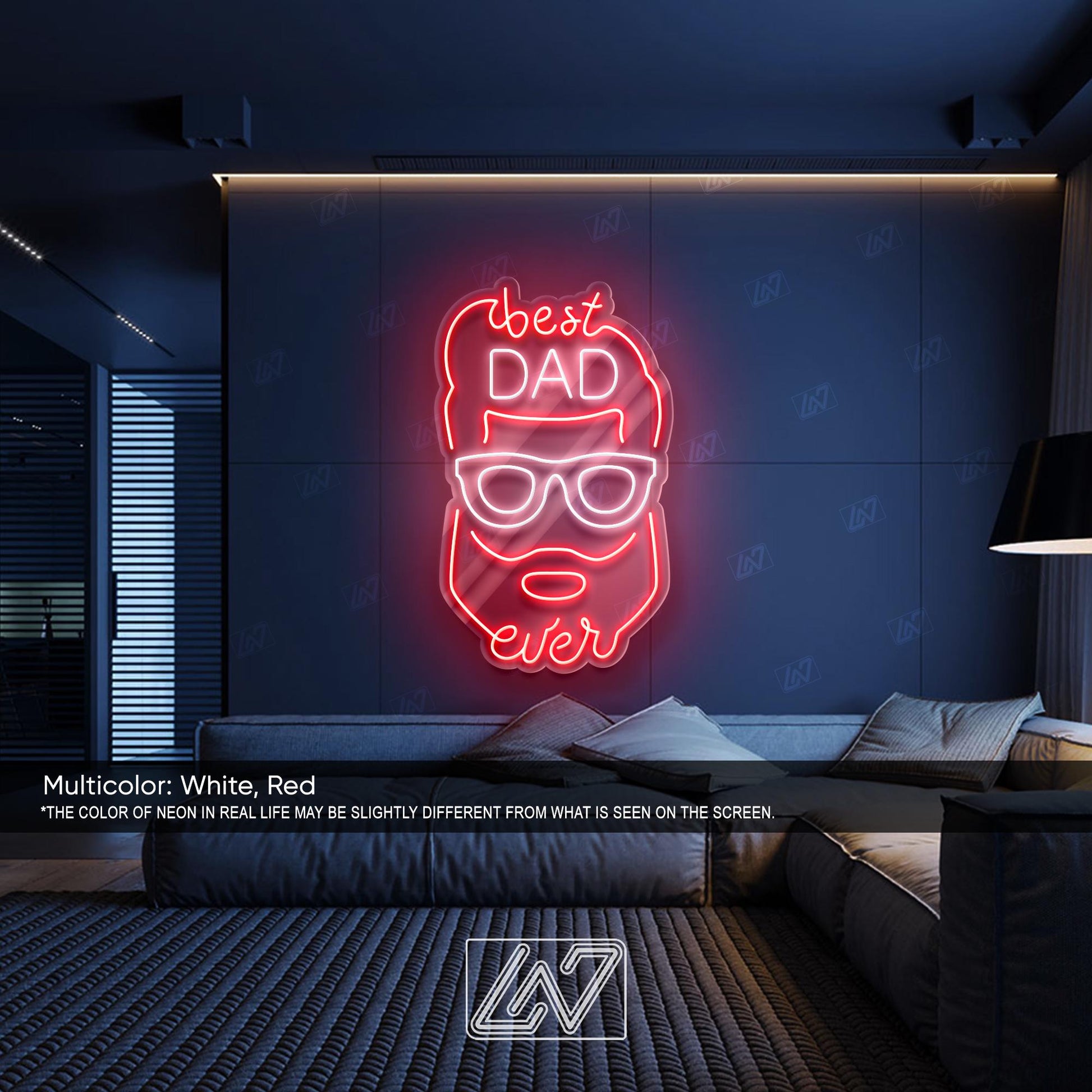 Best Dad Ever - LED Neon Sign, LED Gift for Fathers, Man Cave & Home Decor, Perfect Father's Day Gift, Dad Room Decor, Gift for Dad