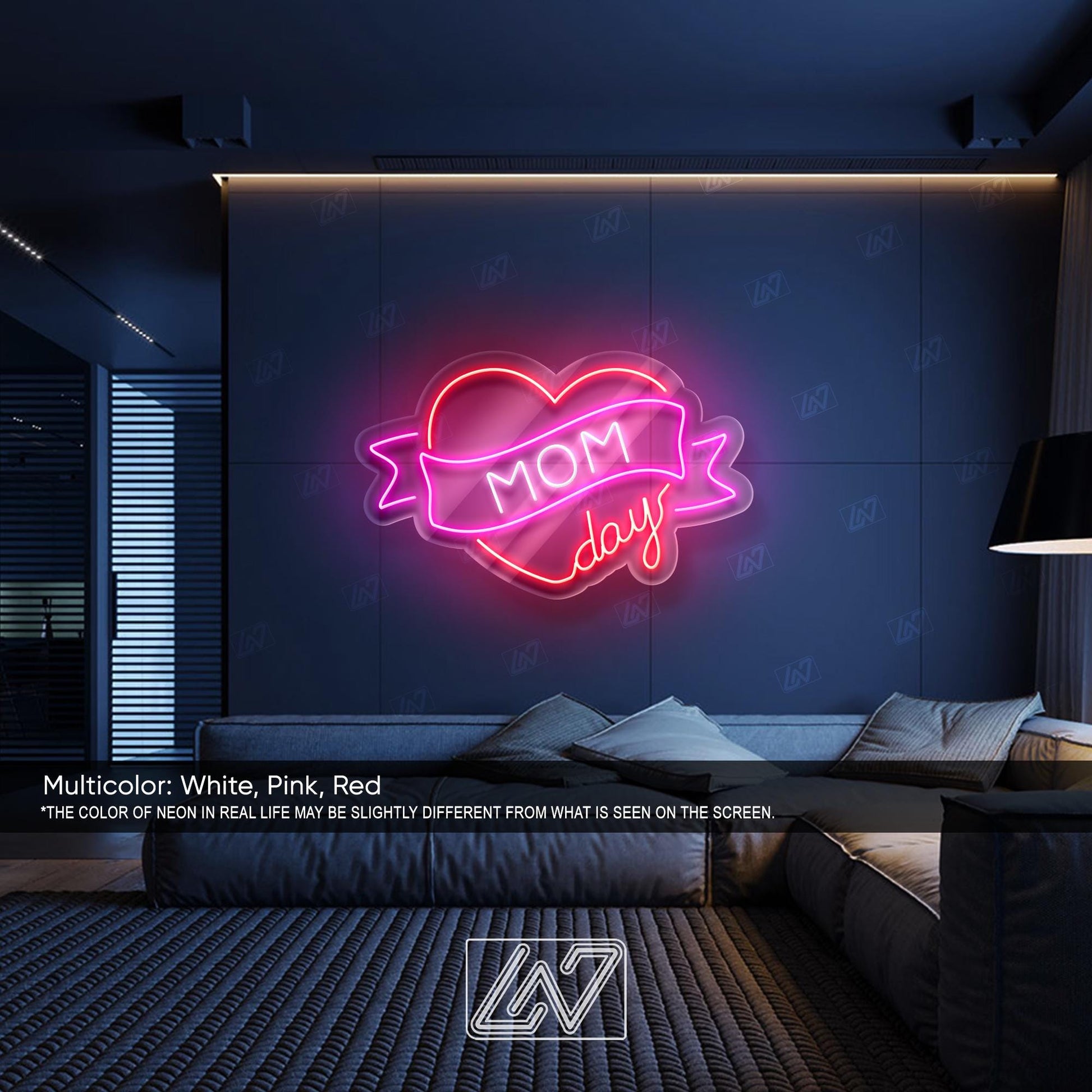 Mom Day - LED Neon Sign, LED Gift for Mom , Party & Home Decor, Perfect Mother's Day Gift, Mom Room Decor, Gift for Mother