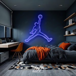 Jordan - LED Neon Sign, Tennis Player Wall Decor, Sport Led Neon Sign, Decor for Kids Room, Sport Signs