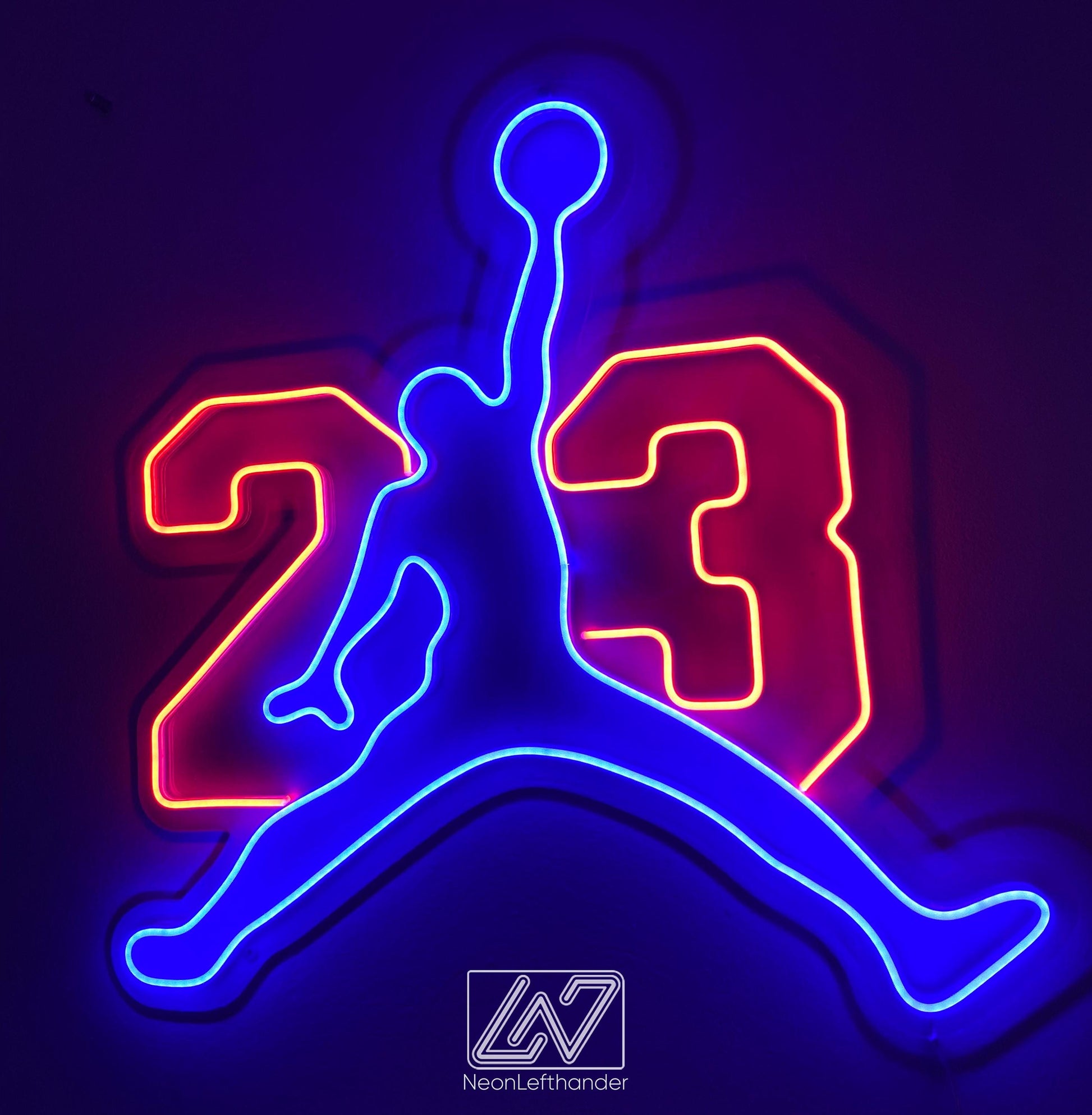Jordan 23 - LED Neon Sign, Tennis Player Wall Decor, Sport Led Neon Sign, Decor for Kids Room, Sport Signs