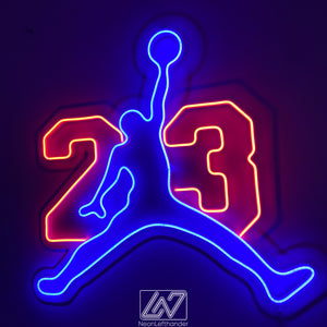 Jordan 23 - LED Neon Sign, Tennis Player Wall Decor, Sport Led Neon Sign, Decor for Kids Room, Sport Signs
