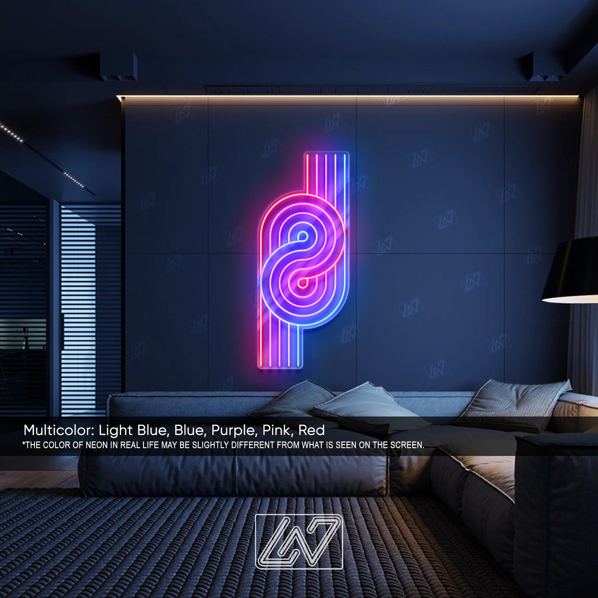 Geometric Lines - LED Neon Sign, Colorful LGBT Wall Art, Modern Pride Room Decor, Vibrant LGBTQ Light, Aesthetic Rainbow Neon Sign