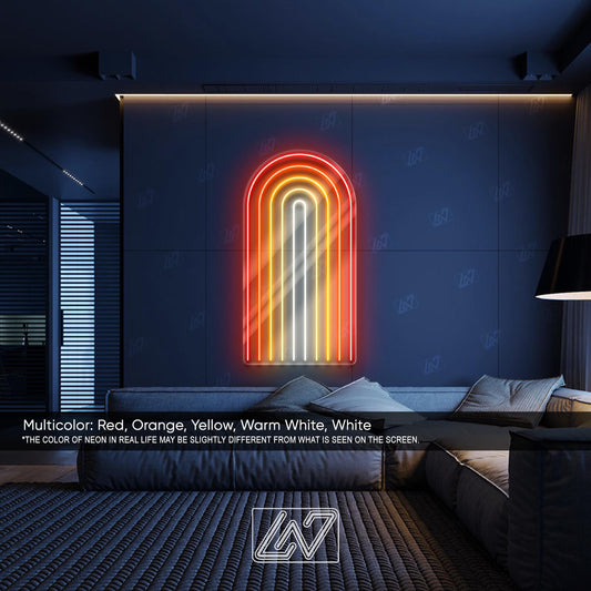 Geometric Lines - LED Neon Sign, Colorful LGBT Wall Art, Modern Pride Room Decor, Vibrant LGBTQ Light, Aesthetic Rainbow Neon Sign
