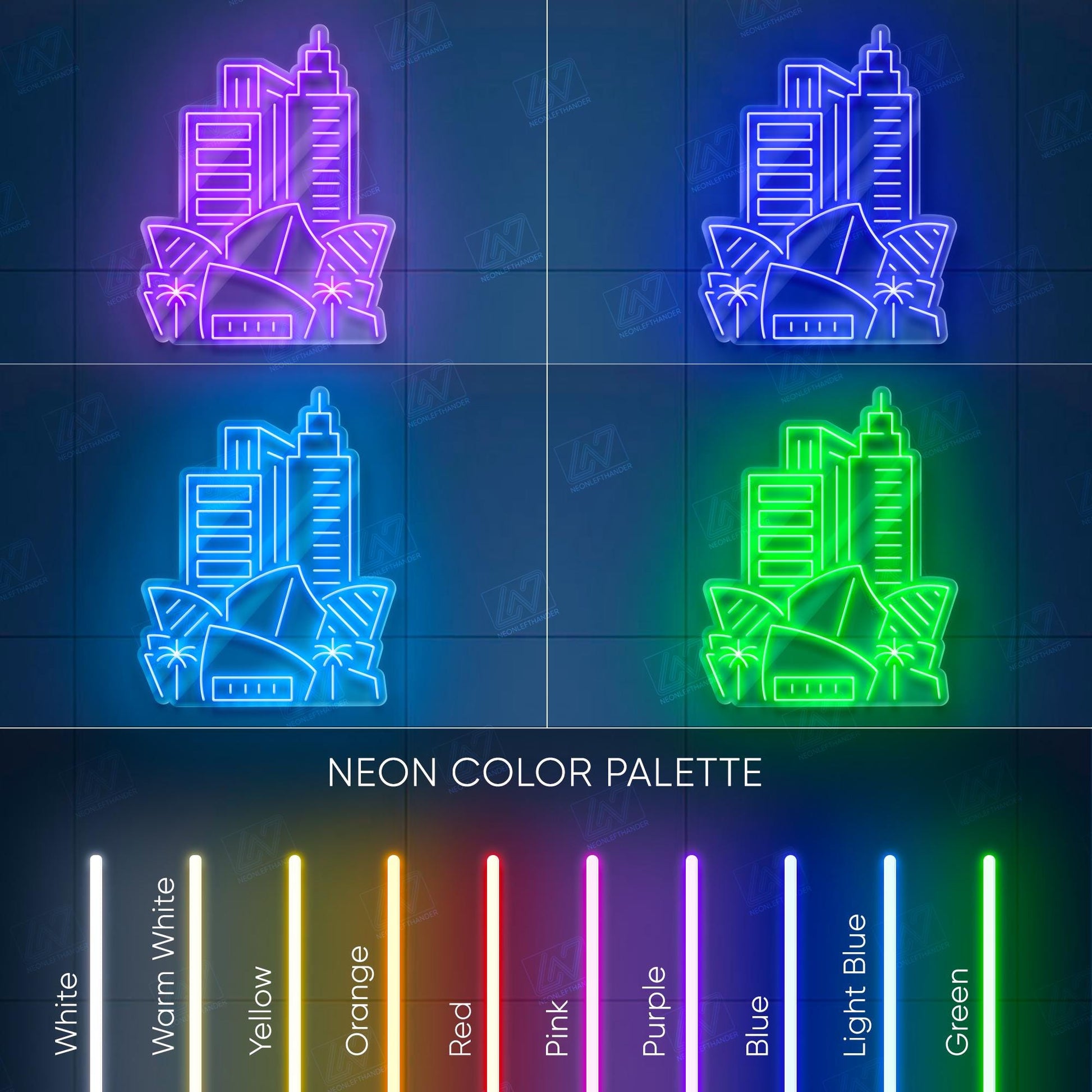 Skyscrapers of the City Neon Sign, Urban Skyline LED Wall Art, Modern Cityscape Light, Futuristic Downtown Decor, Aesthetic Night City Neon