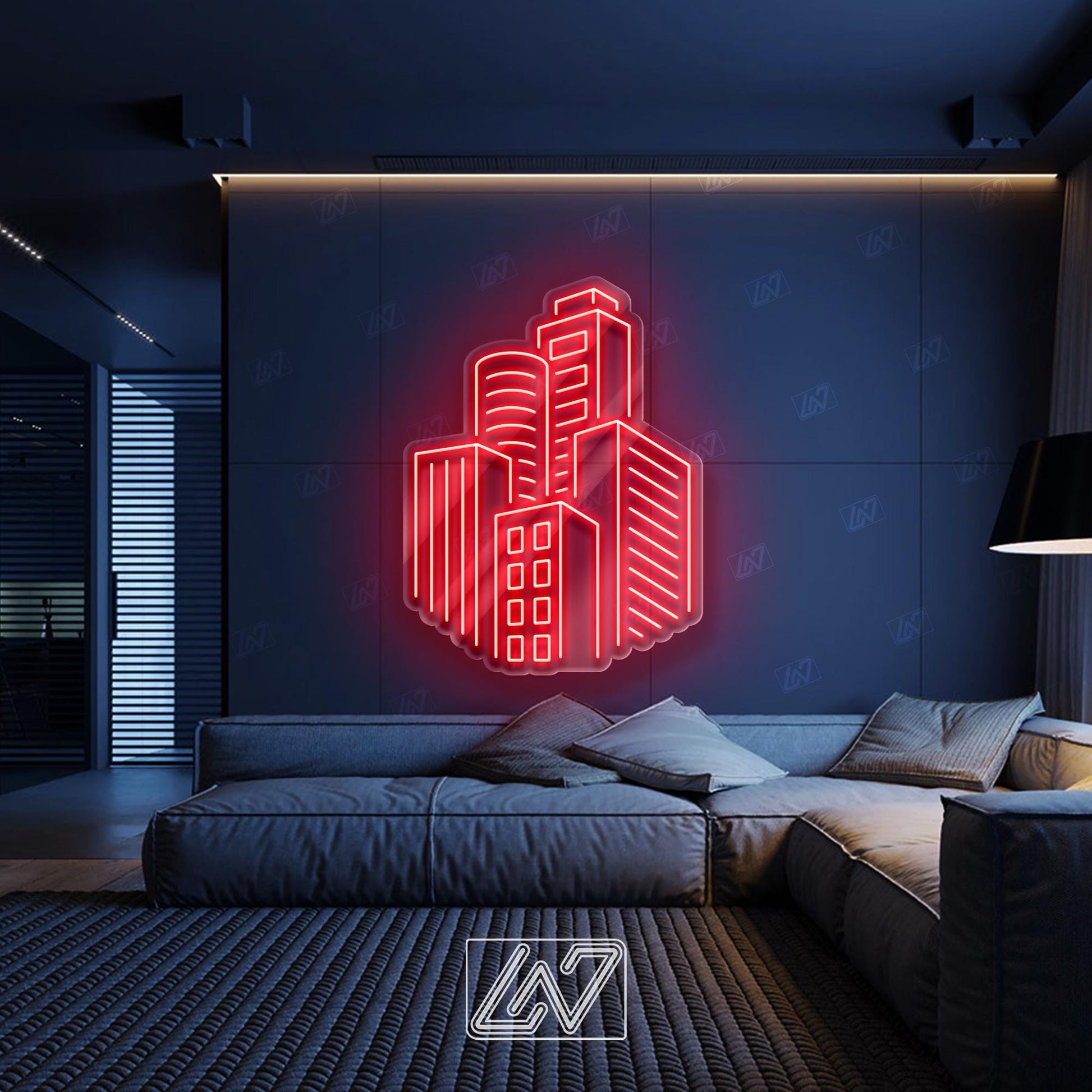 City Skyscrapers - LED Neon Sign, Modern Urban Skyline Light, Futuristic Cityscape Wall Art, Vibrant Downtown Decor, Aesthetic Night City