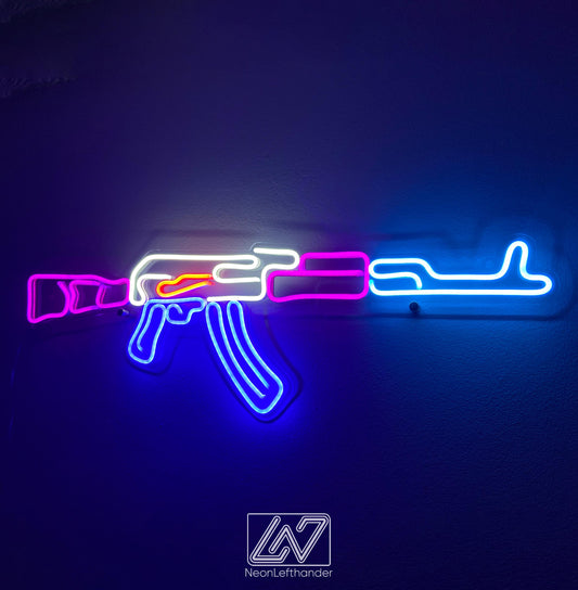 AK47 - LED Neon Sign, Interior Decor, Room decor, Wall Decor, Custom Sign, Neon For Home