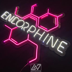 Endorphine - LED Neon Sign, Happy Hormone, Molecular Structure, Chemistry Decor, Euphoria Molecule