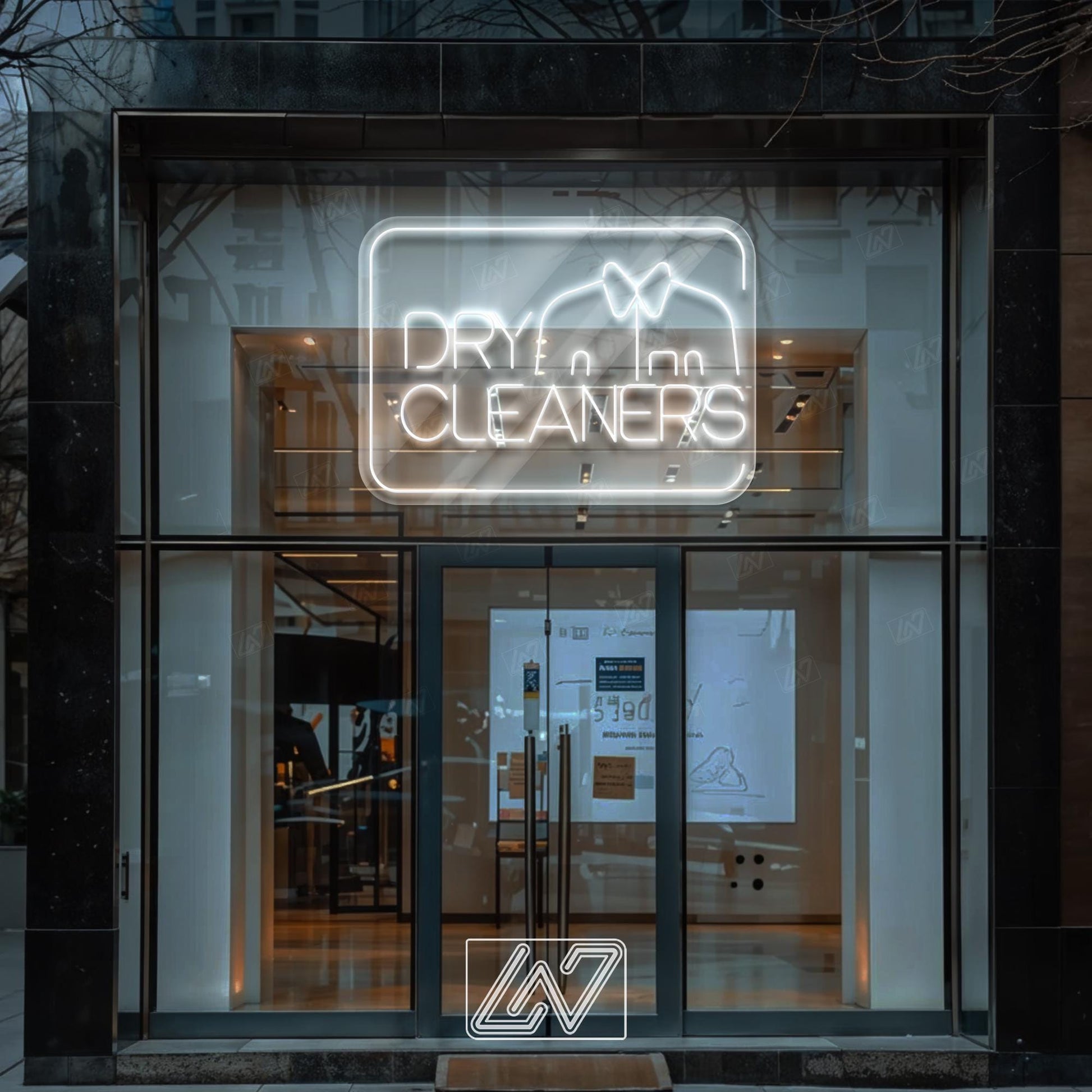 Dry Cleaners Neon Sign LED Light, Bright Laundry Service Wall Decor, Clothing Care Shop Window Sign, Modern Dry Cleaning Store LED Art