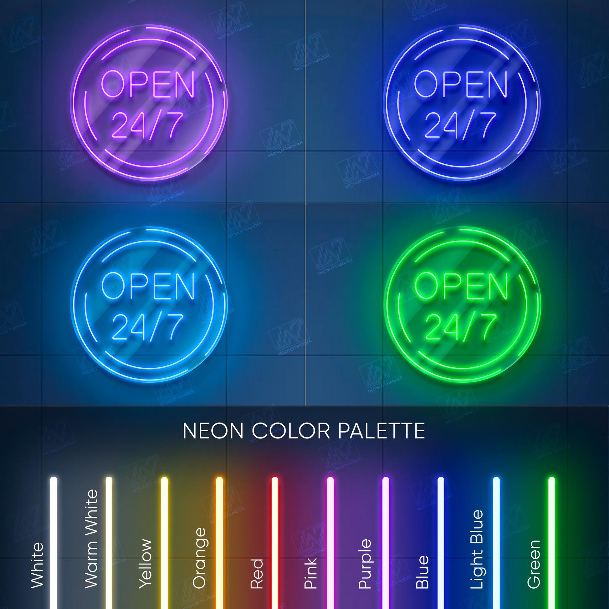 Open 24/7 Sign - LED Neon Light, Bright Business Storefront Sign, Shop Window Neon Display, Barber Cafe Bar LED Sign,Eye-Catching Open Light