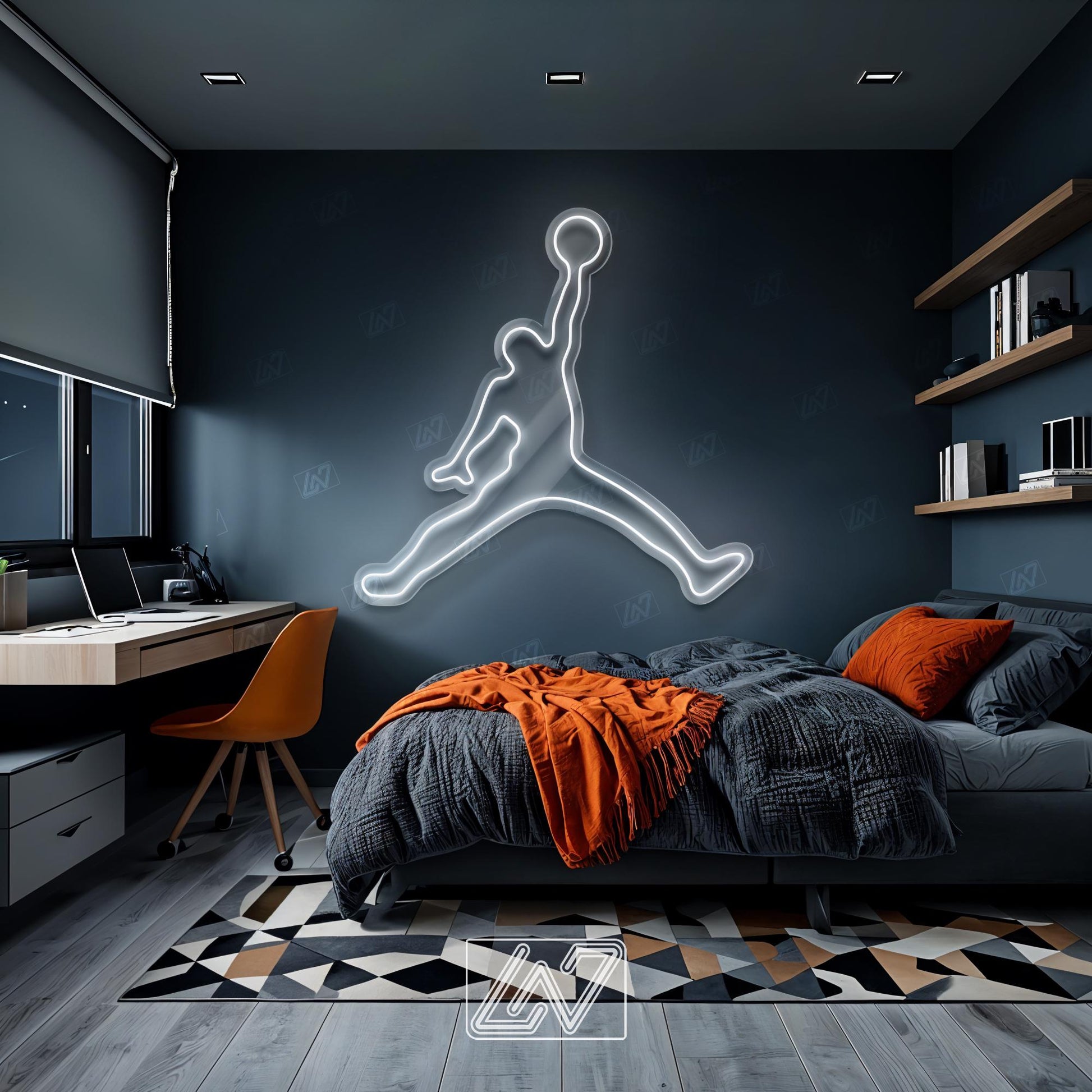 Jordan - LED Neon Sign, Tennis Player Wall Decor, Sport Led Neon Sign, Decor for Kids Room, Sport Signs