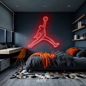 Jordan - LED Neon Sign, Tennis Player Wall Decor, Sport Led Neon Sign, Decor for Kids Room, Sport Signs