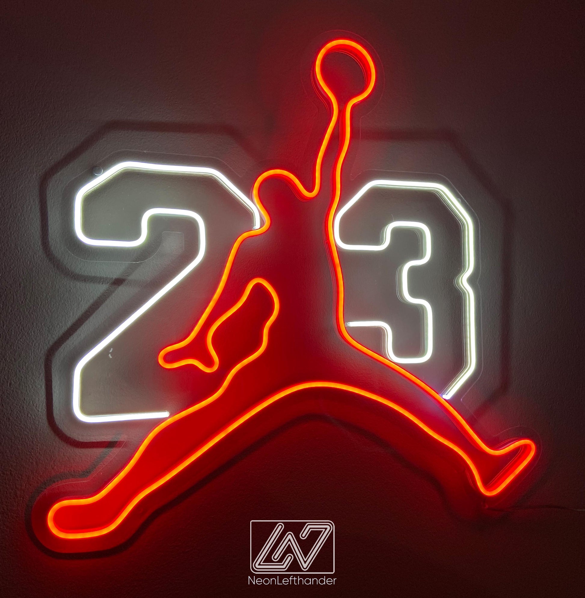 Jordan 23 - LED Neon Sign, Tennis Player Wall Decor, Sport Led Neon Sign, Decor for Kids Room, Sport Signs