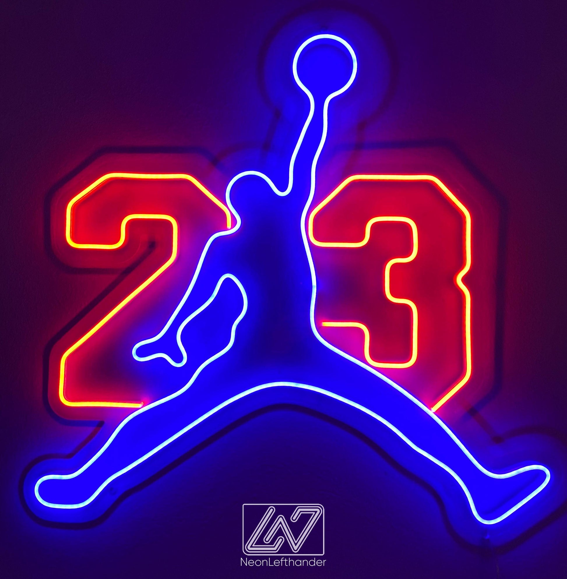 Jordan 23 - LED Neon Sign, Tennis Player Wall Decor, Sport Led Neon Sign, Decor for Kids Room, Sport Signs