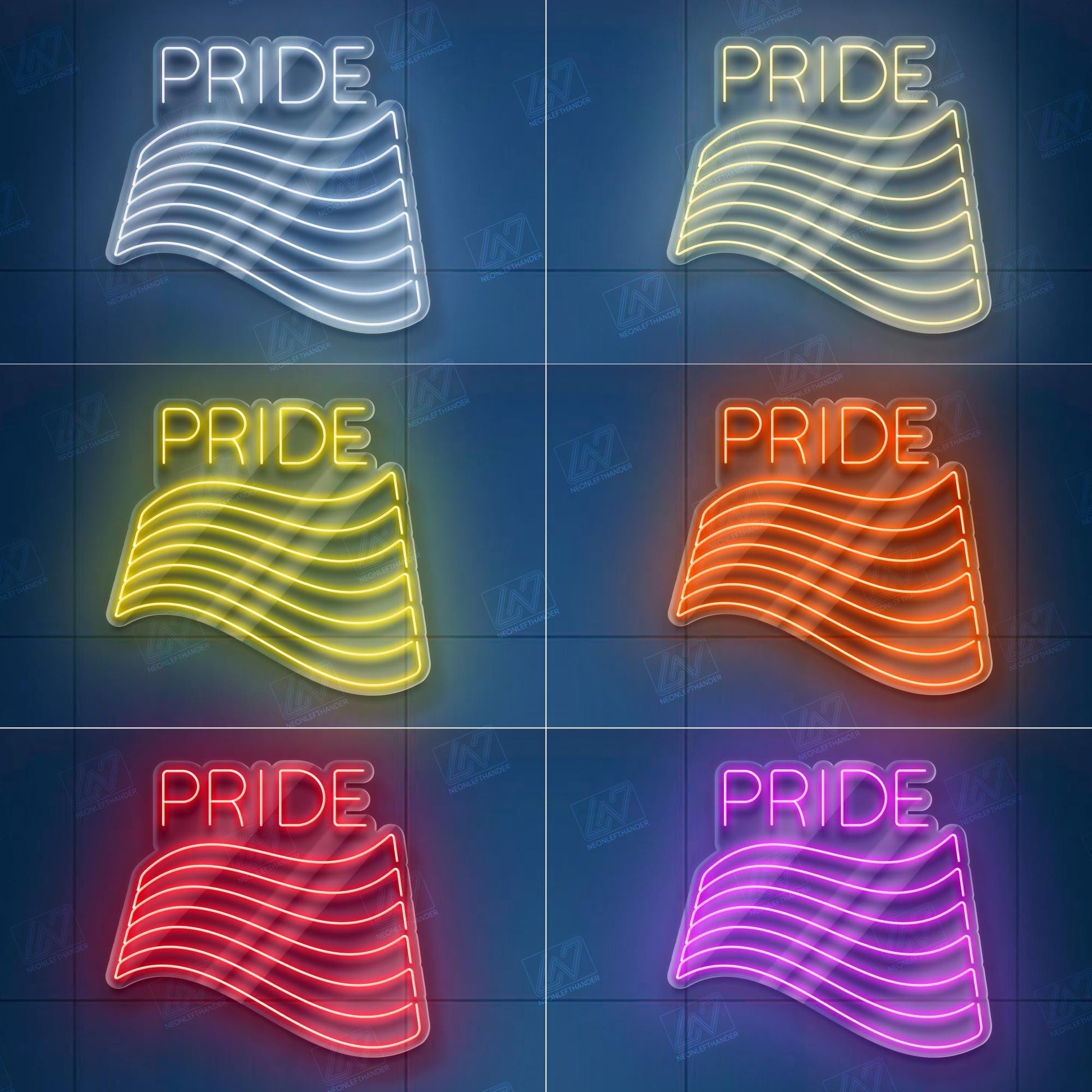 Pride Flag Neon Sign, LGBTQ Pride LED Light, Colorful Awareness Ribbon Wall Decor, Equality Symbol Neon Art, Pride Room Aesthetic