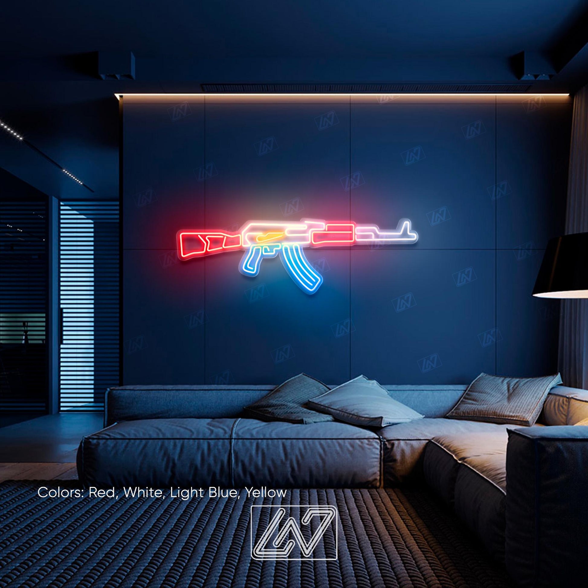 AK47 - LED Neon Sign, Interior Decor, Room decor, Wall Decor, Custom Sign, Neon For Home