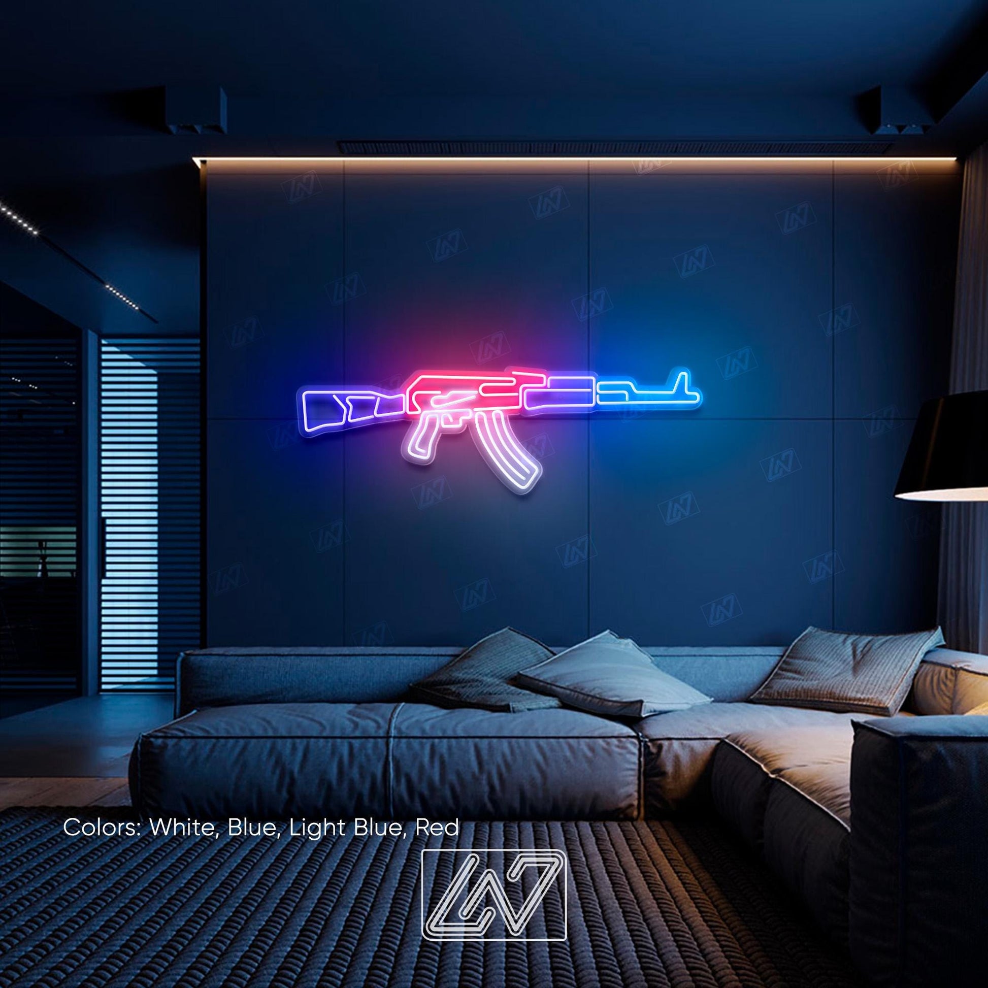 AK47 - LED Neon Sign, Interior Decor, Room decor, Wall Decor, Custom Sign, Neon For Home